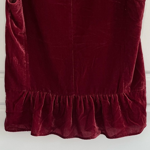 J. Crew Women's Size 4 Sleeveless Crushed
Velvet Red Holiday Top Peplum - Picture 7 of 12